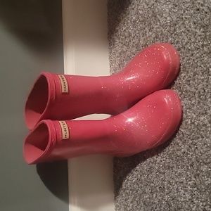 Hunter Boots- sparkly pink, size 11